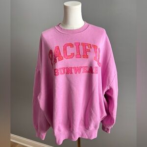 Pac Sun Oversized Graphic Crew Neck Sweatshirt